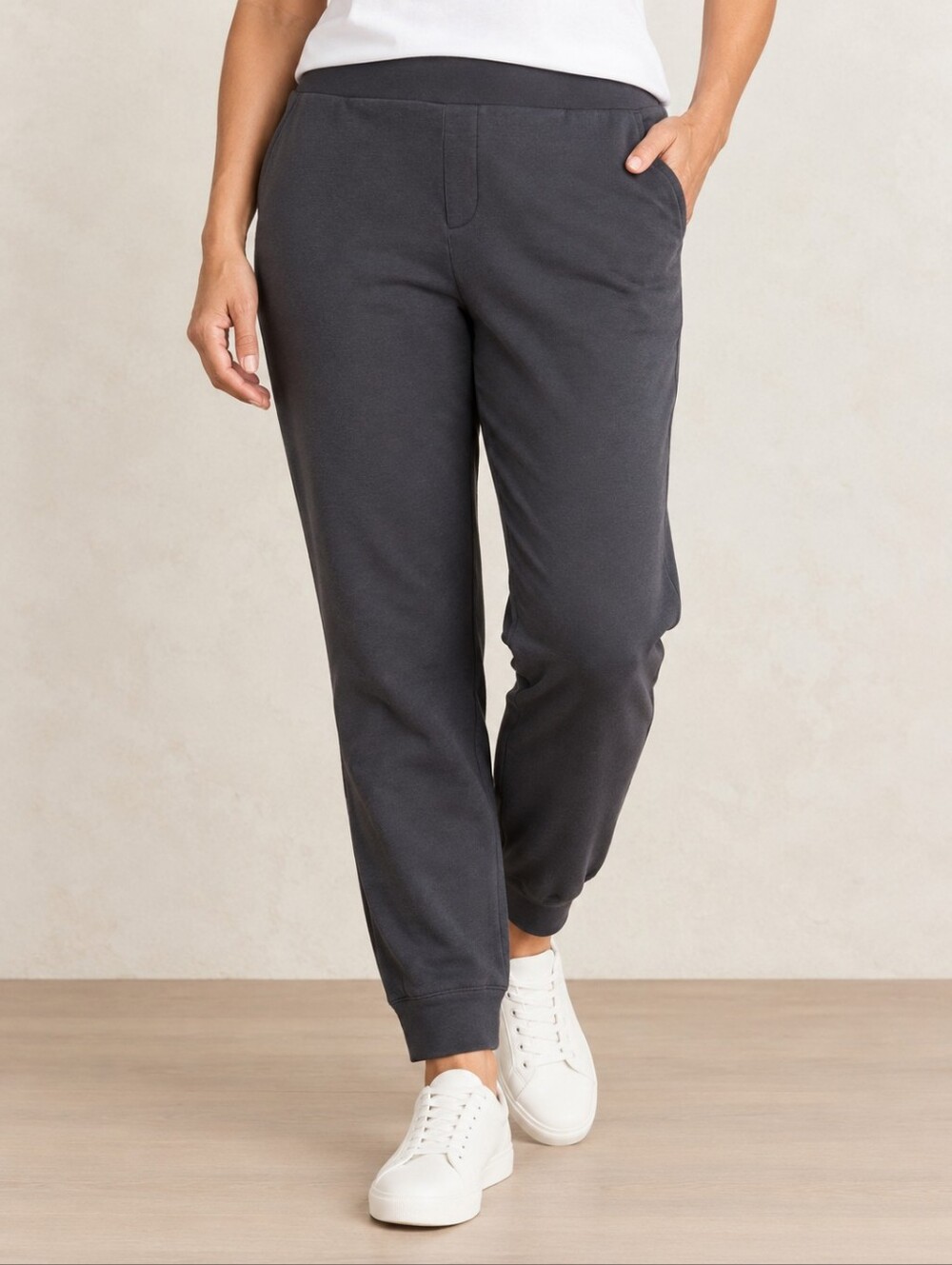 Pure Jill Affinity Slim Leg Pants XL Charcoal Pima Cotton Modal Stretch